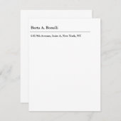 Schlicht Schwarz-weiße Minimalistisch Moderne RSVP Karte (Vorne/Hinten)