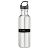 Schlicht Schwarz-weißer Beruflicher Minimalistisch Edelstahlflasche (Vorderseite)