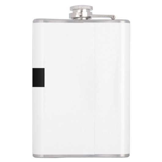 Schlicht Schwarz-weißer Beruflicher Minimalistisch Flachmann (Rückseite)