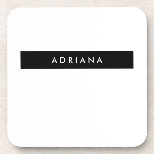Schlicht Schwarz-weißer Beruflicher Minimalistisch Getränkeuntersetzer (Vorderseite)