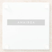 Schlicht Schwarz-weißer Beruflicher Minimalistisch Glasuntersetzer (Rückseite)