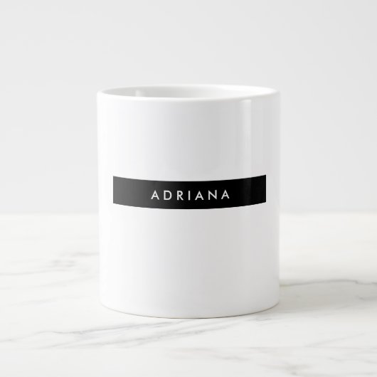 Schlicht Schwarz-weißer Beruflicher Minimalistisch Jumbo-Tasse (Vorderseite)