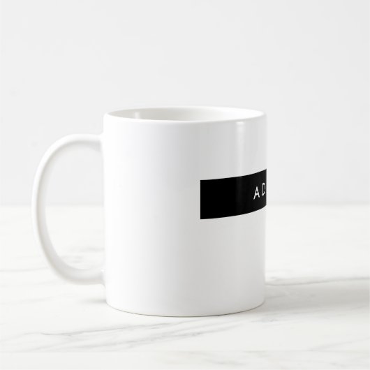 Schlicht Schwarz-weißer Beruflicher Minimalistisch Kaffeetasse (Links)