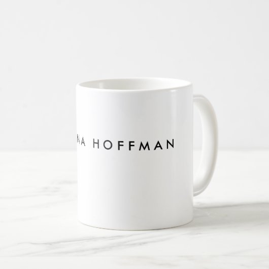 Schlicht Schwarz-weißer Beruflicher Minimalistisch Kaffeetasse (VorderseiteRechts)