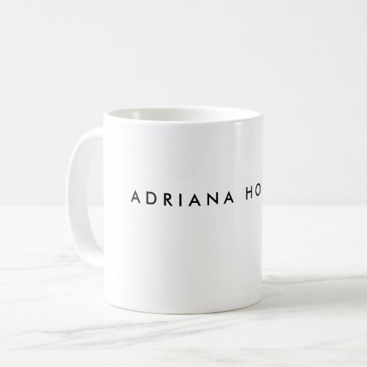 Schlicht Schwarz-weißer Beruflicher Minimalistisch Kaffeetasse (Vorderseite Links)