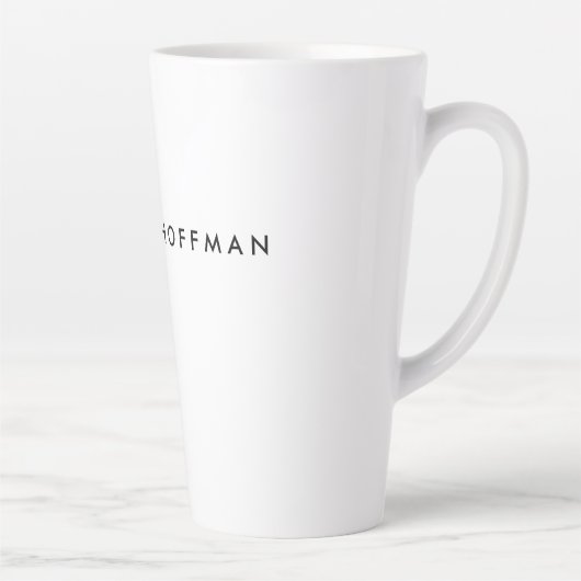 Schlicht Schwarz-weißer Beruflicher Minimalistisch Milchtasse (Rechts)