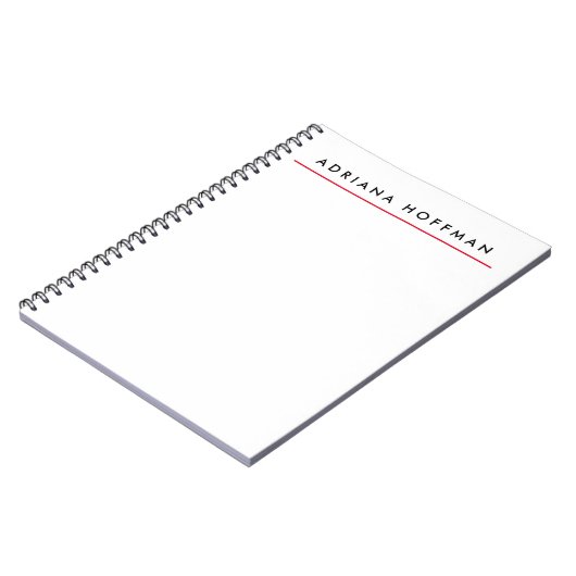 Schlicht Schwarz-weißer Beruflicher Minimalistisch Notizblock (Linke Seite)