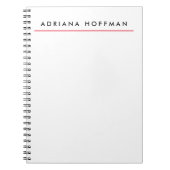 Schlicht Schwarz-weißer Beruflicher Minimalistisch Notizblock (Vorderseite)