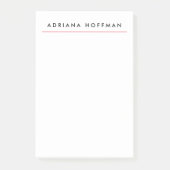 Schlicht Schwarz-weißer Beruflicher Minimalistisch Post-it Klebezettel (Vorderseite)