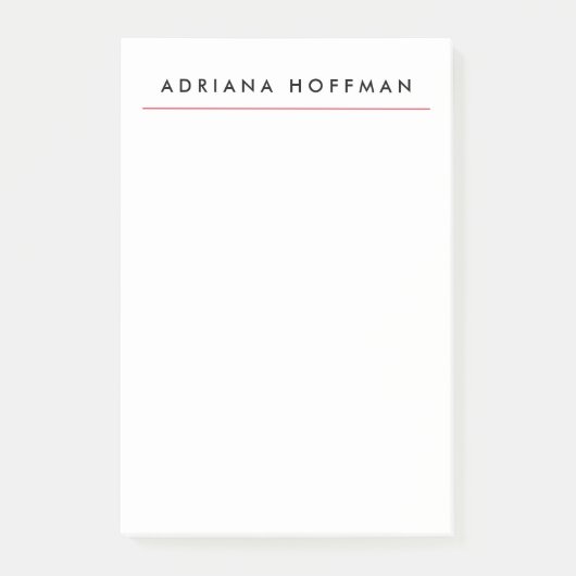 Schlicht Schwarz-weißer Beruflicher Minimalistisch Post-it Klebezettel (Vorderseite)