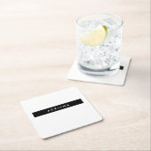 Schlicht Schwarz-weißer Beruflicher Minimalistisch Rechteckiger Pappuntersetzer (Vor Ort)