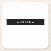 Schlicht Schwarz-weißer Beruflicher Minimalistisch Rechteckiger Pappuntersetzer (Vorderseite)