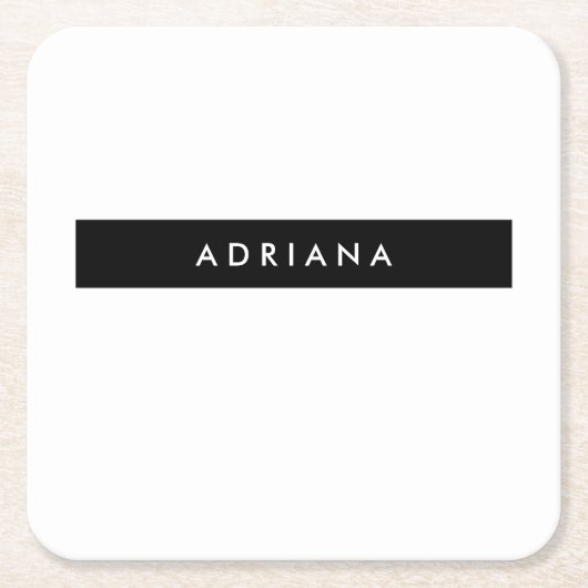 Schlicht Schwarz-weißer Beruflicher Minimalistisch Rechteckiger Pappuntersetzer (Vorderseite)