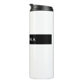 Schlicht Schwarz-weißer Beruflicher Minimalistisch Thermosbecher (Nach rechts gedreht)