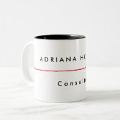 Schlicht Schwarz-weißer Beruflicher Minimalistisch Zweifarbige Tasse (Vorderseite Links)