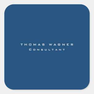 Schlicht Simple Blue Trendy Minimalistisch Quadratischer Aufkleber