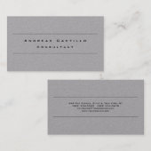 Schlicht Simple Grau Minimalistisch Beruflich Visitenkarte (Vorne/Hinten)
