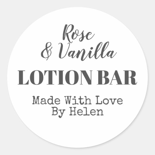 Schlicht Simple Handmade Vanilla Rose Lounge Bar Runder Aufkleber (Vorderseite)