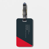 Schlicht Simple Red Gray Minimalistisch Gepäckanhänger (Rückseite vertikal)