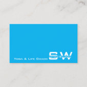 Schlicht Sky Blue White Modern mit Monogram Simple Visitenkarte (Vorderseite)
