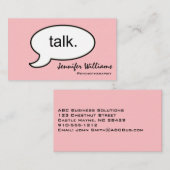 Schlicht Talk Psychotherapeut Moderne Visitenkarte (Vorne/Hinten)