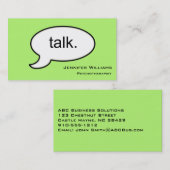 Schlicht Talk Psychotherapeut Moderne Visitenkarte (Vorne/Hinten)