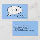 Schlicht Talk Psychotherapeut Moderne Visitenkarte (Vorne/Hinten)