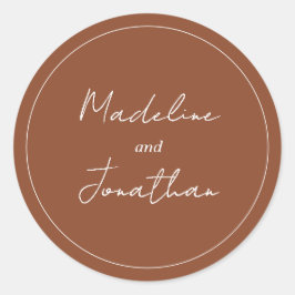 Schlicht Terracotta Handgeschriebene SkriptTypogra Runder Aufkleber