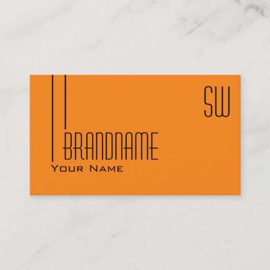 Schlicht Tiger Orange Chic mit Initialen Beruflich Visitenkarte (Vorderseite)