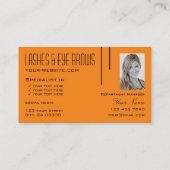 Schlicht Tiger Orange Einfach mit Foto Beruflich Visitenkarte (Rückseite)