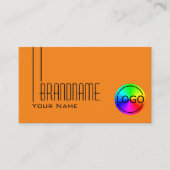 Schlicht Tiger Orange Einfach mit Logo Beruflich Visitenkarte (Vorderseite)