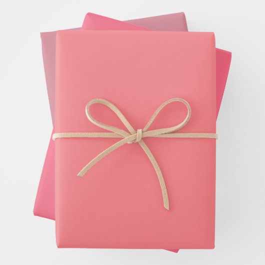 Schlicht Tulip Watermelon Rosa Farbtöne 3 Töne Geschenkpapier Set (Beispiel)