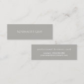 schlicht und elegant, minimalistisch grau mini visitenkarte (Vorne/Hinten)