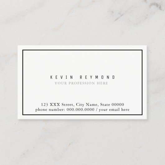 schlicht und minimalistisch beruflich visitenkarte (Vorderseite)