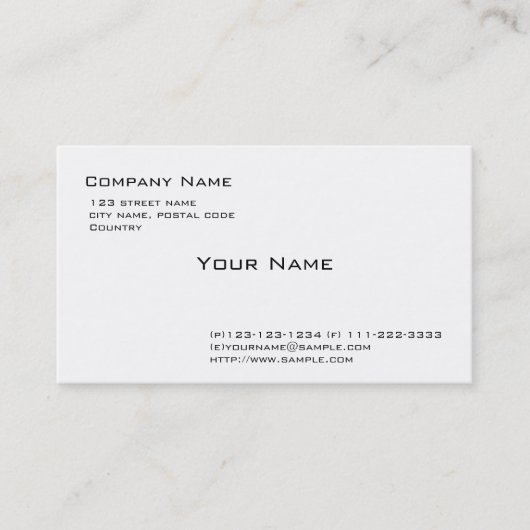 schlicht visitenkarte (Vorderseite)