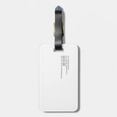 Schlicht-weiß-grau-Monogramm Minimalistisch Gepäckanhänger (Rückseite vertikal)