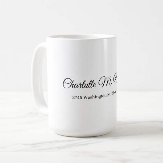 Schlicht-weiß Minimalistisch Beruflich Kaffeetasse (Vorderseite Links)