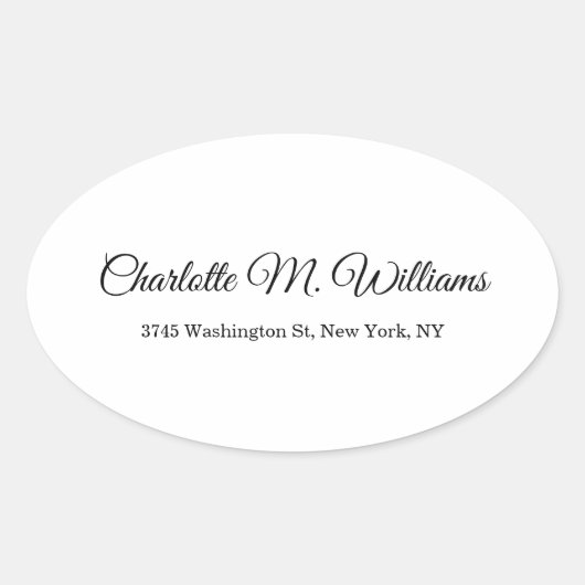 Schlicht-weiß Minimalistisch Beruflich Ovaler Aufkleber (Vorderseite)