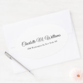 Schlicht-weiß Minimalistisch Beruflich Ovaler Aufkleber (Umschlag)