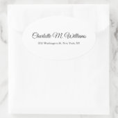 Schlicht-weiß Minimalistisch Beruflich Ovaler Aufkleber (Tasche)