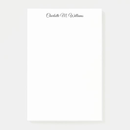 Schlicht-weiß Minimalistisch Beruflich Post-it Klebezettel (Vorderseite)