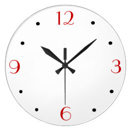 Schlicht Weiß mit Rot > Simplistic Wall ucks Große Wanduhr