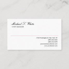 Schlicht White Modern Minimalistisch Beruflich Visitenkarte