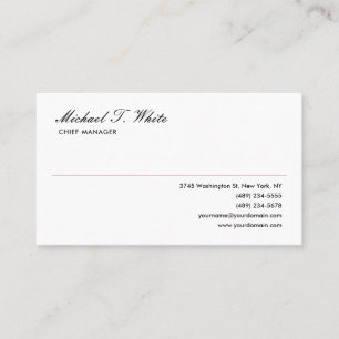 Schlicht White Modern Minimalistisch Beruflich Visitenkarte