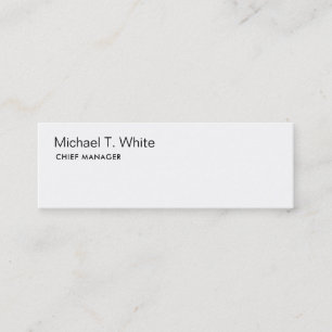 Schlicht White Modern Minimalistisch Slim Mini Visitenkarte