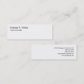 Schlicht White Modern Minimalistisch Slim Mini Visitenkarte (Vorne/Hinten)