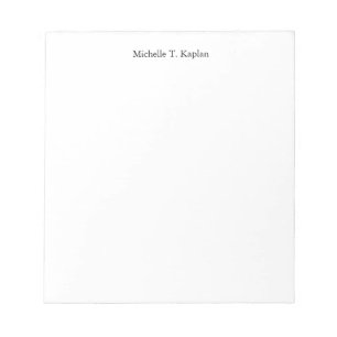 Schlicht White Simple Beruflich Classic Minimalist Notizblock