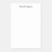 Schlicht-White Simple Modern Name Edit Calligraphy Post-it Klebezettel (Vorderseite)