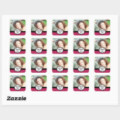 Schlichte Abschluss-Sticker, Fuchsia Quadratischer Aufkleber (Blatt)