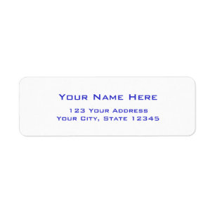 Schlichte Adressetiketten mit blauen Buchstaben